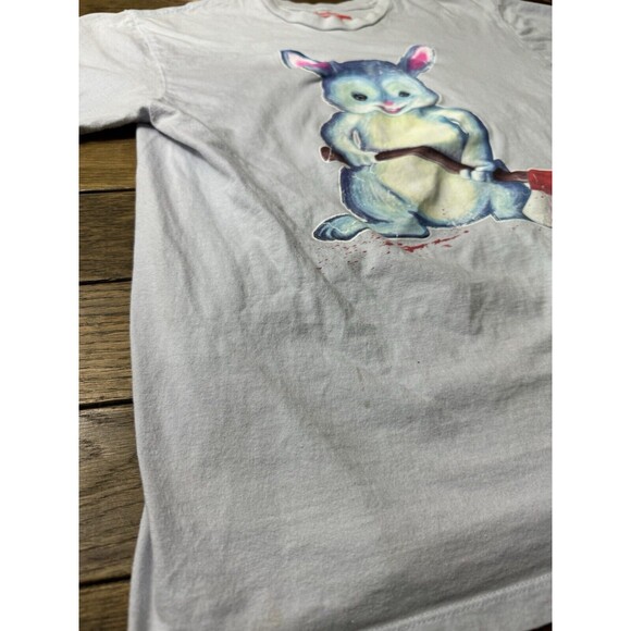 Threadless Mr. Choppy Killer Axe Bunny Graphic by Aaron Hogg Mens T-Shirt Medium - Picture 3 of 8